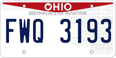 OH license plate FWQ3193