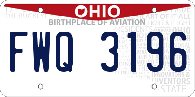 OH license plate FWQ3196