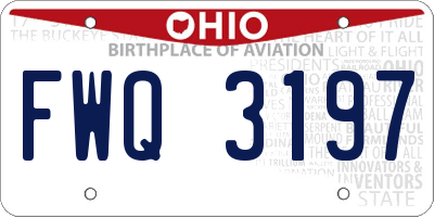 OH license plate FWQ3197