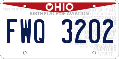 OH license plate FWQ3202