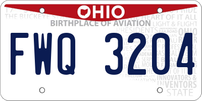 OH license plate FWQ3204