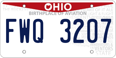 OH license plate FWQ3207