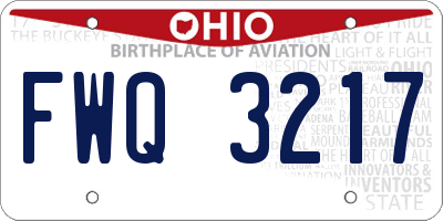 OH license plate FWQ3217