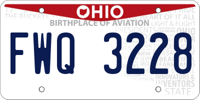 OH license plate FWQ3228
