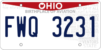 OH license plate FWQ3231