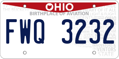 OH license plate FWQ3232