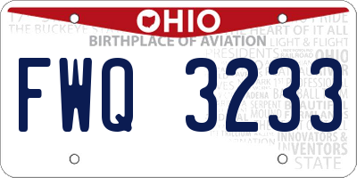 OH license plate FWQ3233