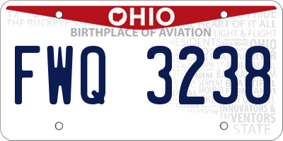 OH license plate FWQ3238