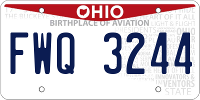 OH license plate FWQ3244