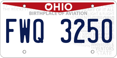 OH license plate FWQ3250
