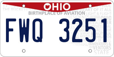 OH license plate FWQ3251