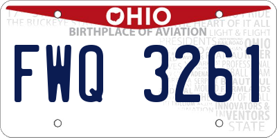 OH license plate FWQ3261