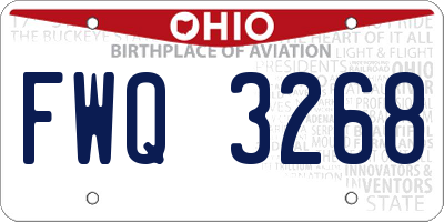 OH license plate FWQ3268