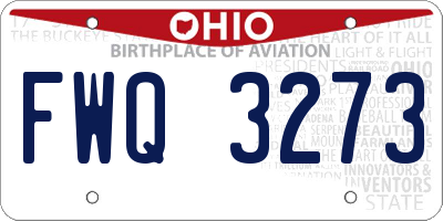 OH license plate FWQ3273