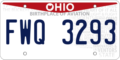 OH license plate FWQ3293