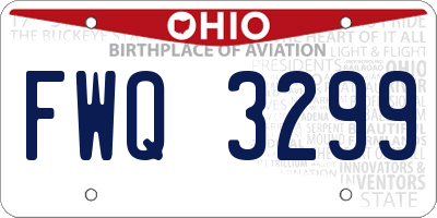 OH license plate FWQ3299