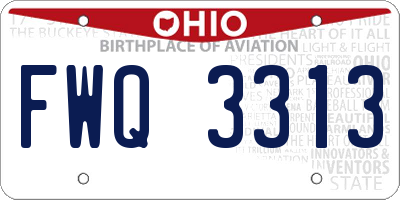 OH license plate FWQ3313