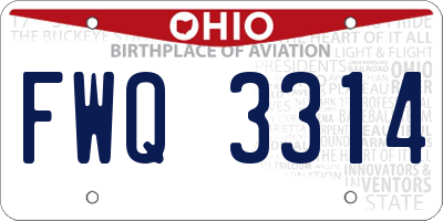 OH license plate FWQ3314