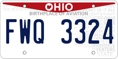 OH license plate FWQ3324