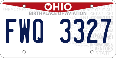 OH license plate FWQ3327