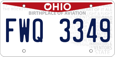 OH license plate FWQ3349