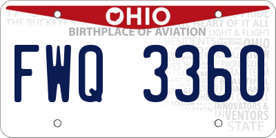 OH license plate FWQ3360