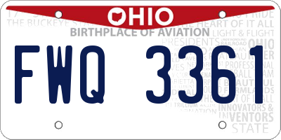 OH license plate FWQ3361