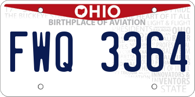 OH license plate FWQ3364