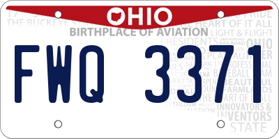 OH license plate FWQ3371