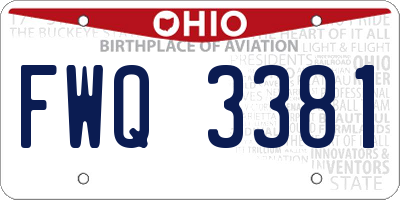 OH license plate FWQ3381