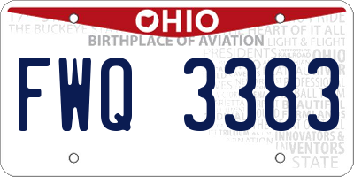 OH license plate FWQ3383