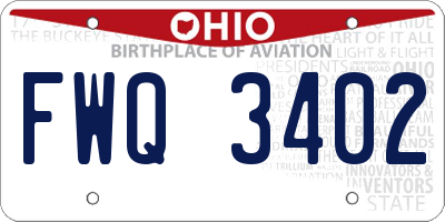 OH license plate FWQ3402