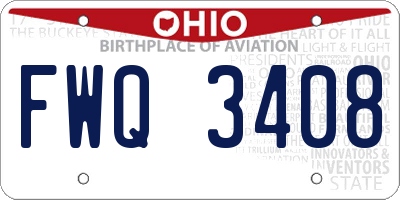 OH license plate FWQ3408