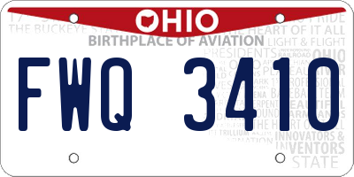 OH license plate FWQ3410