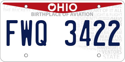 OH license plate FWQ3422