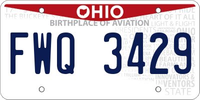 OH license plate FWQ3429