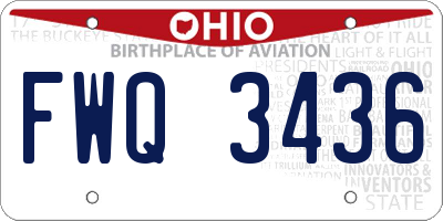 OH license plate FWQ3436