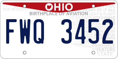 OH license plate FWQ3452