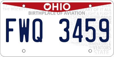OH license plate FWQ3459