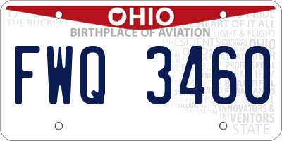 OH license plate FWQ3460
