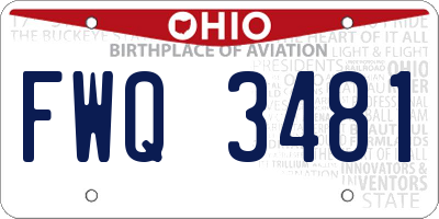 OH license plate FWQ3481