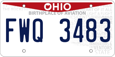OH license plate FWQ3483