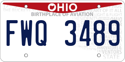 OH license plate FWQ3489