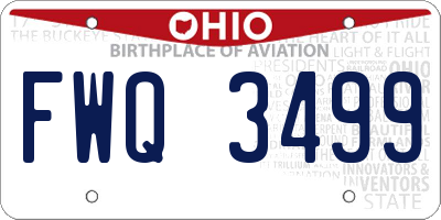 OH license plate FWQ3499