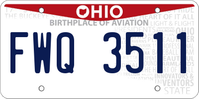 OH license plate FWQ3511