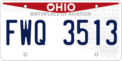 OH license plate FWQ3513