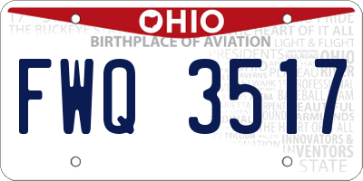 OH license plate FWQ3517