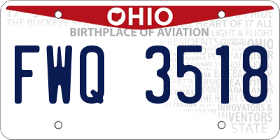 OH license plate FWQ3518