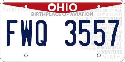OH license plate FWQ3557