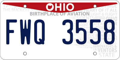 OH license plate FWQ3558